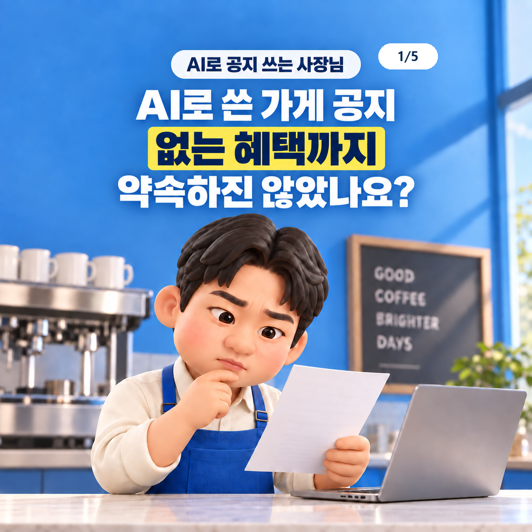 AI로 쓴 가게 공지