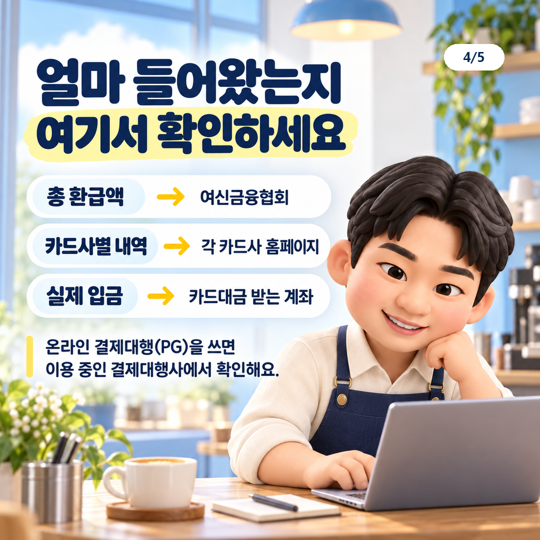 총액은 여신금융협회, 상세 내역은 카드사, 입금은 카드대금 계좌