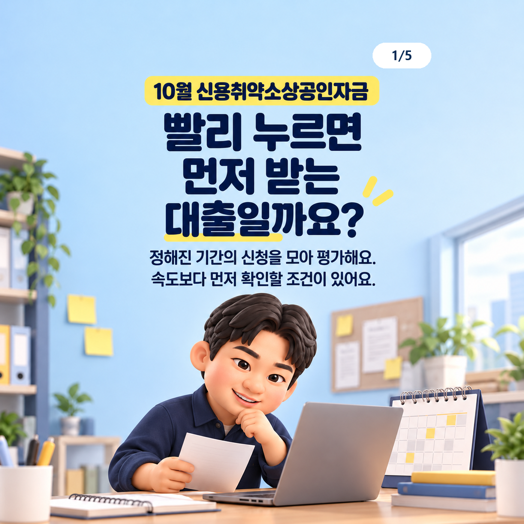 신용취약소상공인자금 선착순 신청과 승인 구분