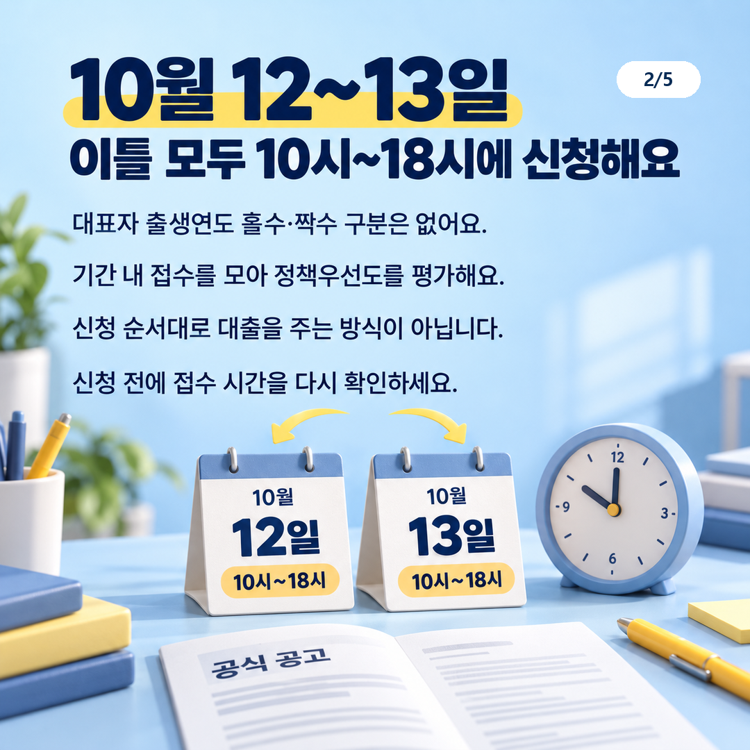 2026년 10월 12~13일 오전 10시부터 오후 6시까지 접수