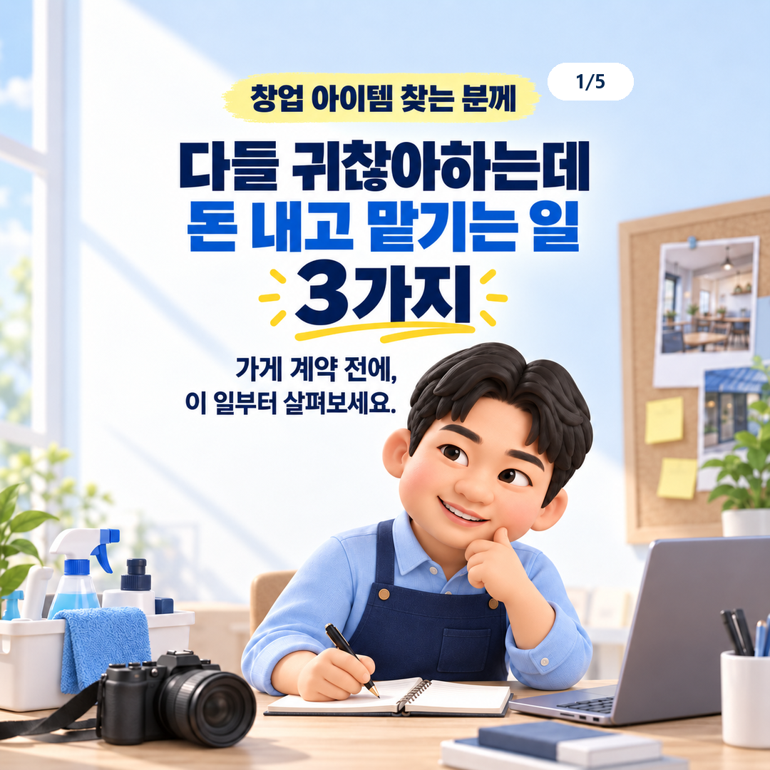 가게 계약 전에 남이 미루는 서비스 일을 살펴보는 창업 후보