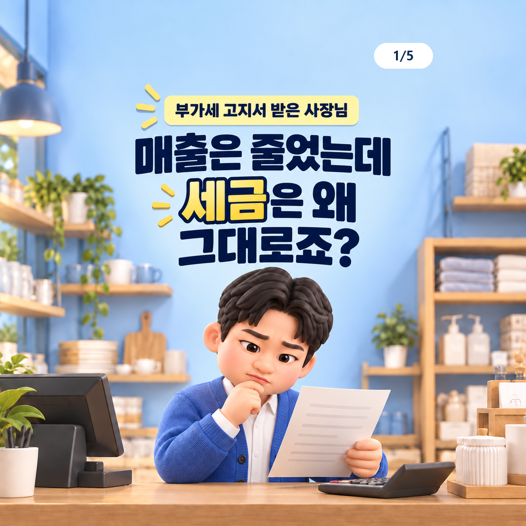 개인 일반과세 사장님이 매출 감소와 부가세 예정고지액을 비교