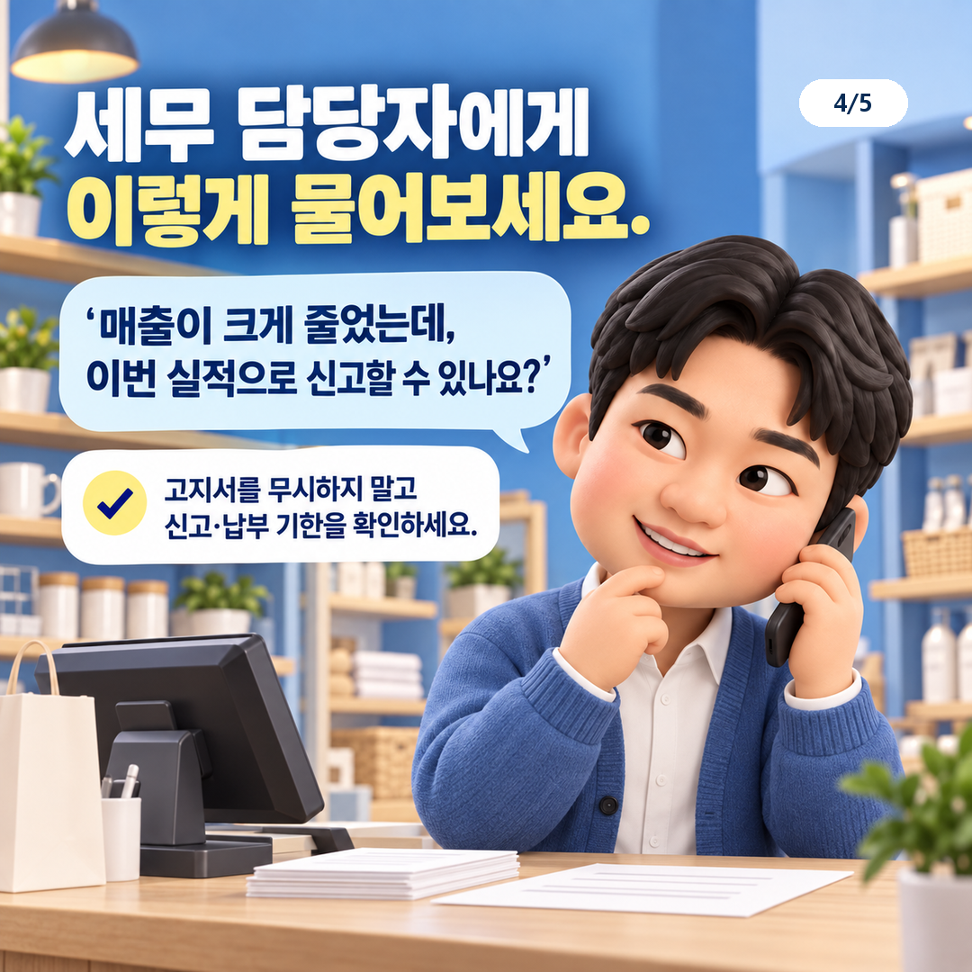 사업 부진 예정신고 해당 여부와 신고·납부 기한을 세무 담당자에게 질문