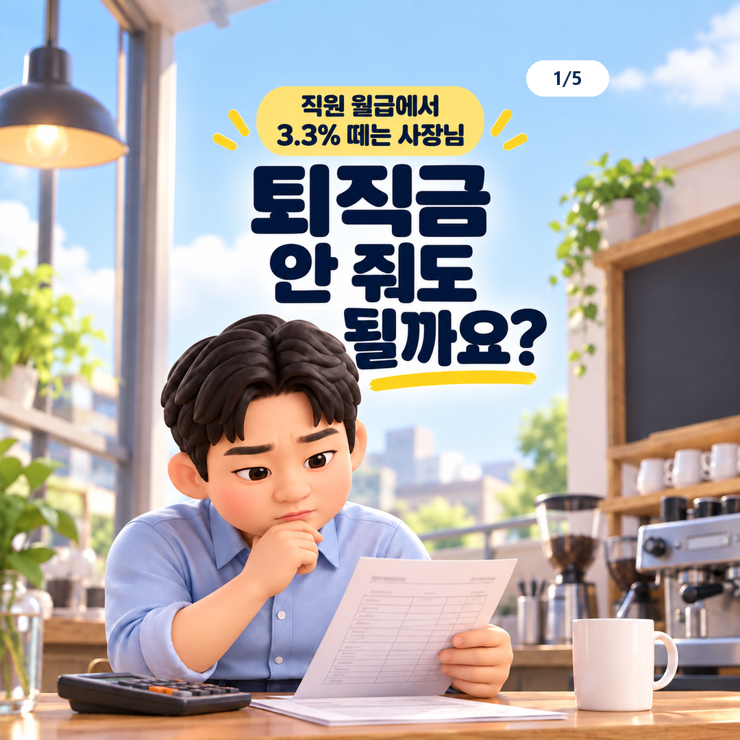 직원 월급에서 3.3%를 공제해도 퇴직금 대상인지 확인 필요